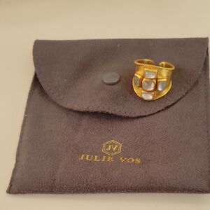 Julie Vos Gold Ring with Mother-of-Pearl Insets